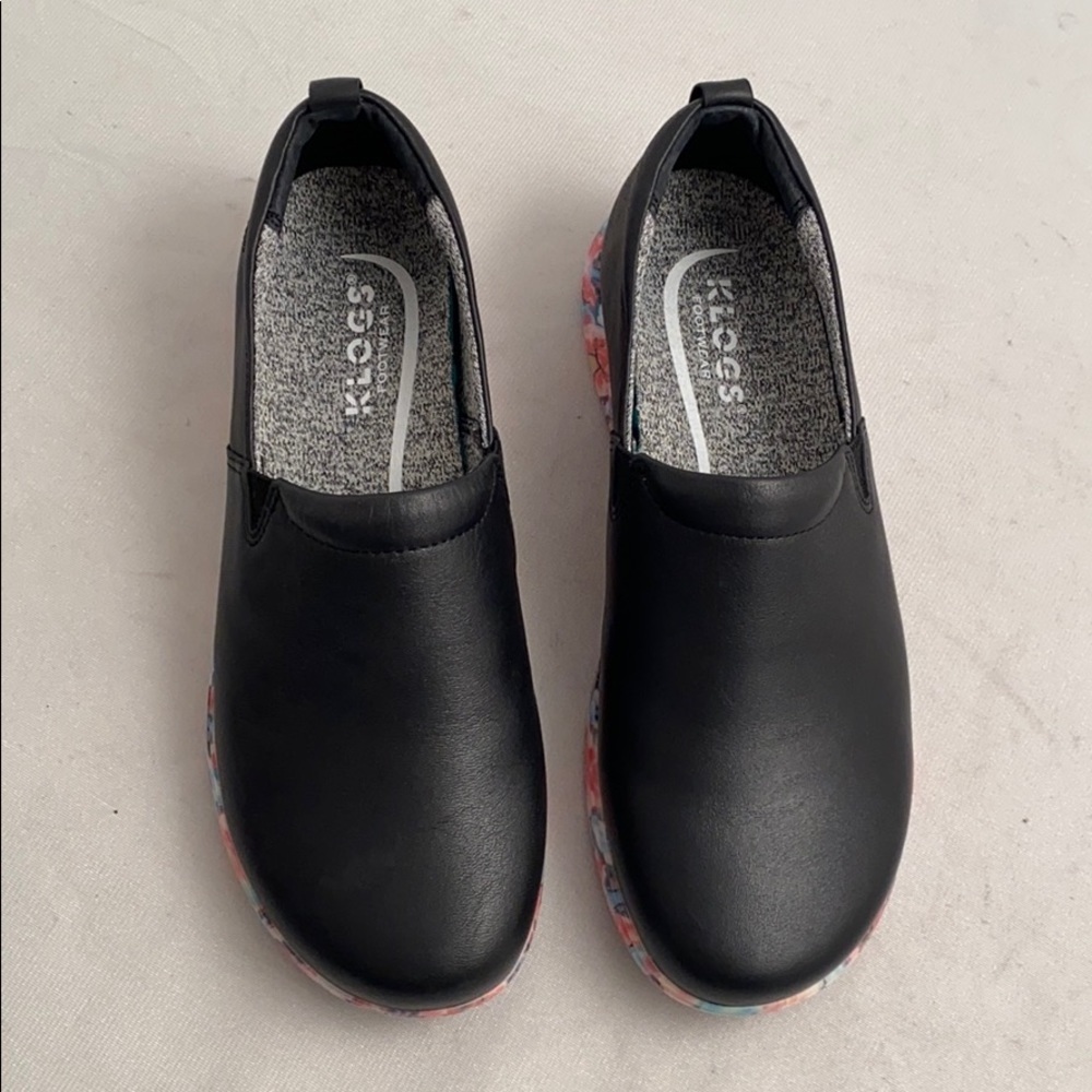 Klogs Leena Abyss Brilliant black shoes with rainbow sole 8